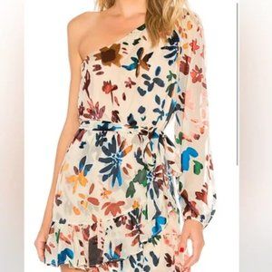 Tularosa Ina Floral Ombre One Shoulder Floral Dress Revolve